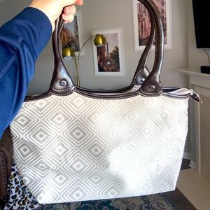 Thirty-One Cream and Brown Purse